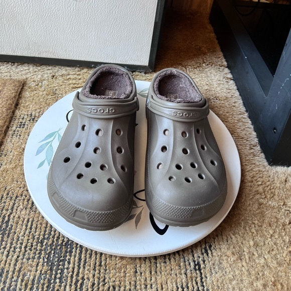 Crocs Classic Fleece Lined Clogs Mens Size 11 M Fuzzy Olive Green - Picture 10 of 16